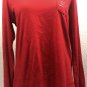 Vineyard Vines Women's Red Silver Logo Cotton Long Sleeve Pullover T-Shirt Sz M