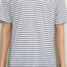 PGA Authentic Performance Mens Polo Golf White Striped Shirt Sz M