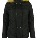 Krush Faux Fur Puffer Jacket Hoodie Coat Women's Size Small New
