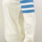 Calvin Klein Jeans Womens Mock Neck Cream & Blue Sweater Sz M