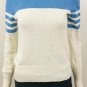 Calvin Klein Jeans Womens Mock Neck Cream & Blue Sweater Sz M