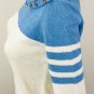 Calvin Klein Jeans Womens Mock Neck Cream & Blue Sweater Sz M