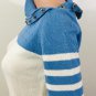 Calvin Klein Jeans Womens Mock Neck Cream & Blue Sweater Sz M