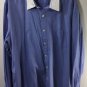 J Crew Men's Tailored Slim Fit  White Collar Blue Casual Button Down Shirt Sz XL