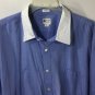 J Crew Men's Tailored Slim Fit  White Collar Blue Casual Button Down Shirt Sz XL