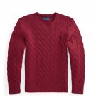 Polo Ralph Lauren Boys' Cable Knit Sweater Color Red Size 7, M(10-12) NWT Polo Ralph Lauren Boys' Cable Knit Sweater Color Red Size 7, M(10-12) NWT