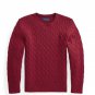 Polo Ralph Lauren Boys' Cable Knit Sweater Color Red Size 7, M(10-12) NWT