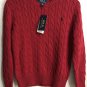 Polo Ralph Lauren Boys' Cable Knit Sweater Color Red Size 7, M(10-12) NWT
