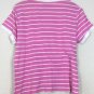 Ralph Lauren Women&acirc;��s Short Sleeve Pink & White Henley Shirt Size L