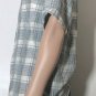 Tommy Bahama Silk Cotton Hawaiian Shirt Men's Blue Gray Plaid Short Sleeve Sz L