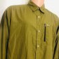 Columbia Sportswear Co Mens Olive Green Check Omni Shield Button Up Shirt Size L