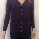 Ralph Lauren Sport Women Merino Wool Cardigan Gold Embroidered Ensignia Sz XS Ralph Lauren Sport Women Merino Wool Cardigan Gold Embroidered Ensignia Sz XS