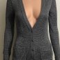 J.Crew Womens 100% Polyester V Neck Cardigan Gray Shimmer Sz XS