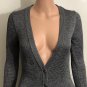 J.Crew Womens 100% Polyester V Neck Cardigan Gray Shimmer Sz XS