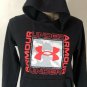 Under Amour Fleece Hoodie Pullover w/ logo Inscription Black Girls' Sz YLG