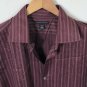 Banana Republic  Men's Button up French Curve L/S Maroon Striped Shirt Sz XL