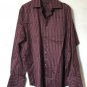 Banana Republic  Men's Button up French Curve L/S Maroon Striped Shirt Sz XL