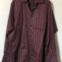 Banana Republic  Men's Button up French Curve L/S Maroon Striped Shirt Sz XL