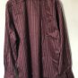 Banana Republic  Men's Button up French Curve L/S Maroon Striped Shirt Sz XL