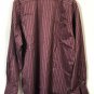 Banana Republic  Men's Button up French Curve L/S Maroon Striped Shirt Sz XL