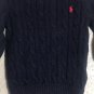 Polo Ralph Lauren Unisex Toddler Sweater Sz 2T Crew Neck Blue Cable Knit