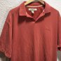 Tommy Bahama Menâs Short Sleeves Orange Pima Cotton Blend Polo Shirt Sz L