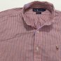 Ralph Lauren Yarmouth Mens Long Sleeve Pink Striped Dress Shirt Sz 15.5-34