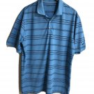 Nike Fit Dry Golf Blue Striped Short Sleeve Polo Shirt Men's Sz Large Nike Fit Dry Golf Blue Striped Short Sleeve Polo Shirt Men's Sz Large