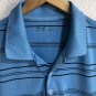 Nike Fit Dry Golf Blue Striped Short Sleeve Polo Shirt Men's Sz Large