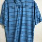 Nike Fit Dry Golf Blue Striped Short Sleeve Polo Shirt Men's Sz Large