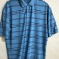 Nike Fit Dry Golf Blue Striped Short Sleeve Polo Shirt Men's Sz Large