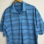 Nike Fit Dry Golf Blue Striped Short Sleeve Polo Shirt Men's Sz Large