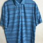 Nike Fit Dry Golf Blue Striped Short Sleeve Polo Shirt Men's Sz Large