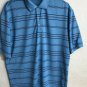 Nike Fit Dry Golf Blue Striped Short Sleeve Polo Shirt Men's Sz Large