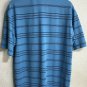 Nike Fit Dry Golf Blue Striped Short Sleeve Polo Shirt Men's Sz Large