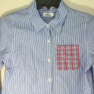 Vineyard Vines Girls' Blue & White Long Sleeve Striped Shirt Sz XL (16) Rare