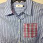Vineyard Vines Girls' Blue & White Long Sleeve Striped Shirt Sz XL (16) Rare