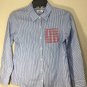Vineyard Vines Girls' Blue & White Long Sleeve Striped Shirt Sz XL (16) Rare