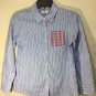 Vineyard Vines Girls' Blue & White Long Sleeve Striped Shirt Sz XL (16) Rare