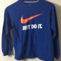 Nike Long Sleeve Boys Just Do It Graphic  Blue T-Shirt Size L