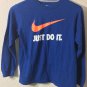 Nike Long Sleeve Boys Just Do It Graphic  Blue T-Shirt Size L