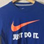 Nike Long Sleeve Boys Just Do It Graphic  Blue T-Shirt Size L