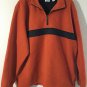Men' IZOD PERFORM X 1/4 Zip Pullover Orange Fleece Sweater Size XL