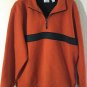 Men' IZOD PERFORM X 1/4 Zip Pullover Orange Fleece Sweater Size XL