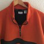 Men' IZOD PERFORM X 1/4 Zip Pullover Orange Fleece Sweater Size XL