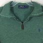Polo Ralph Lauren Men's 1/2 Zip French Rib Mock Neck Green Pullover Sweater Sz S