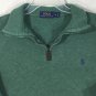 Polo Ralph Lauren Men's 1/2 Zip French Rib Mock Neck Green Pullover Sweater Sz S