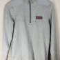 Vineyard Vines 1/2 Zip Boysâ 100% Cotton Gray Patched Shoulder Pullover Sz L