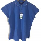 PGA Tour Women's Polo Short Sleeves Shirt Blue w/ Trim Sz Large New
