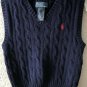 Polo Ralph Lauren Boys Navy Cable Knit V-Neck Sweater Vest Size 2T